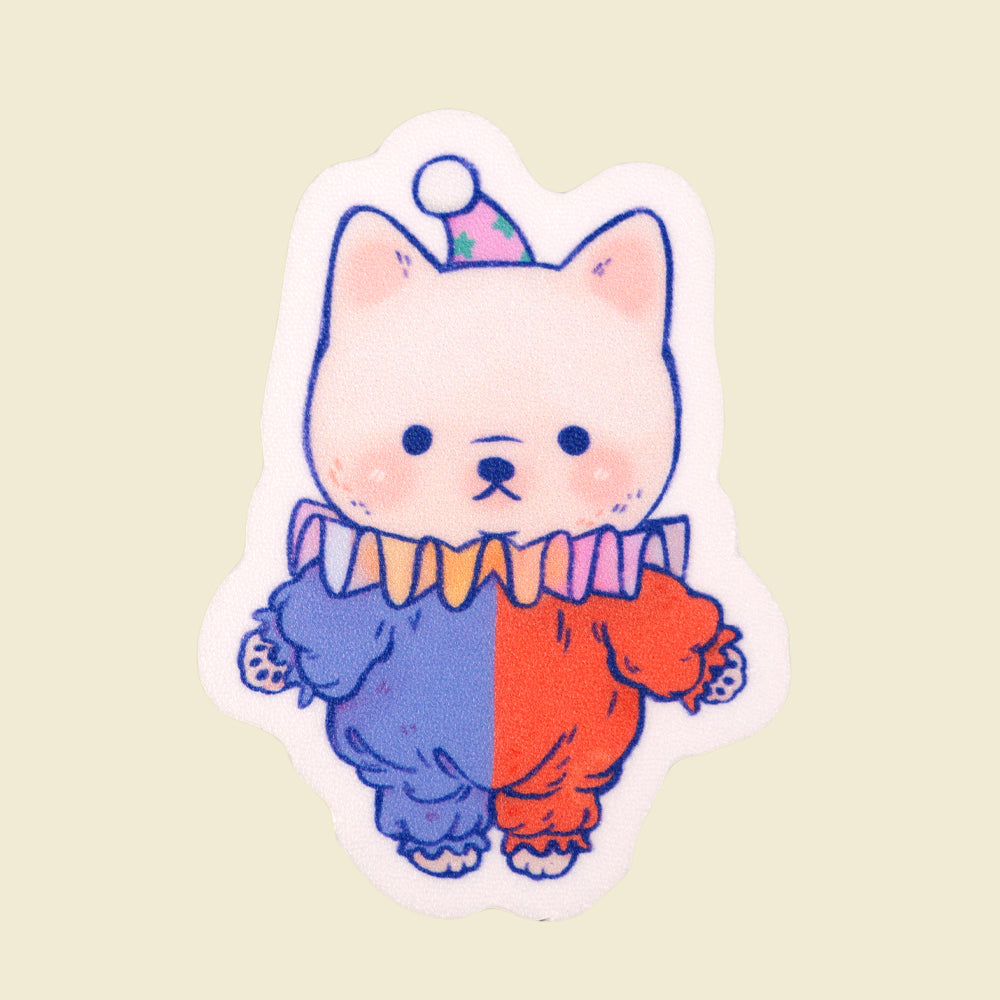 Clown Dog Sticker