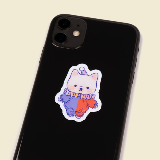 Clown Dog Sticker