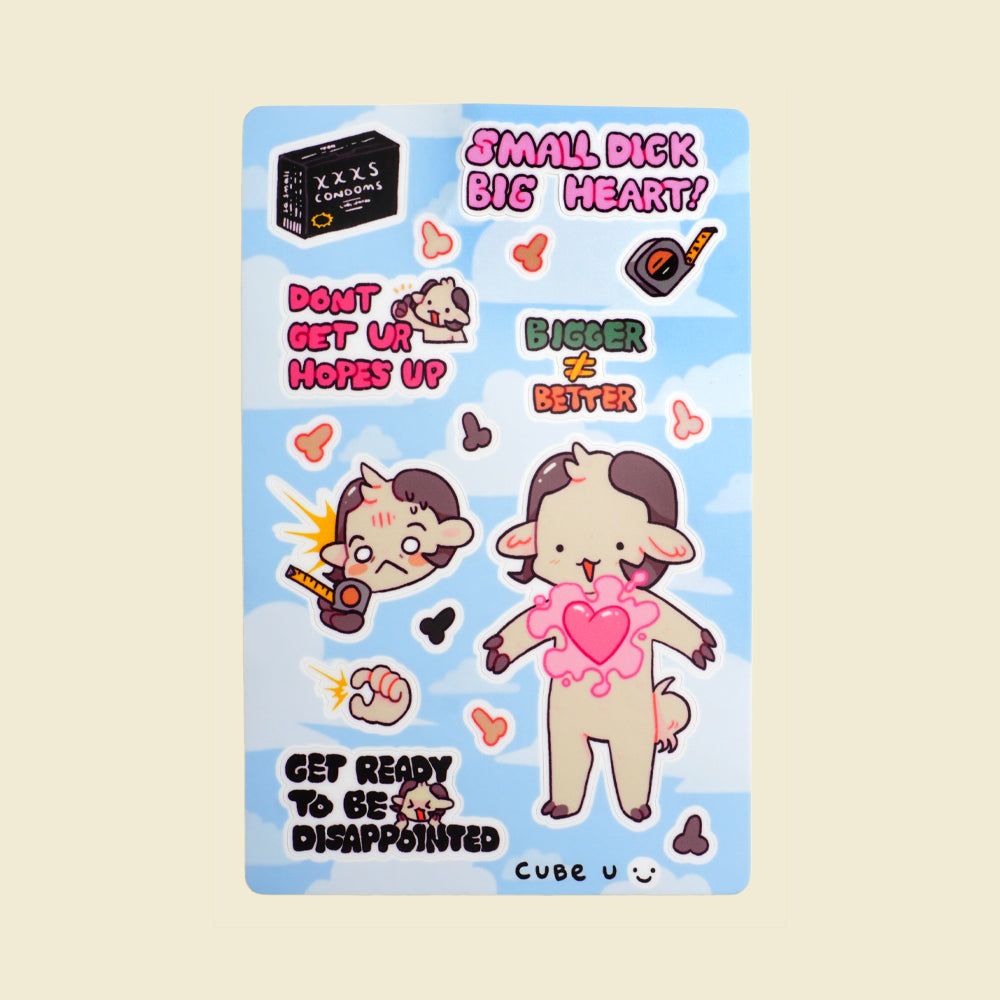 Small Dick Big Heart Sticker Sheet