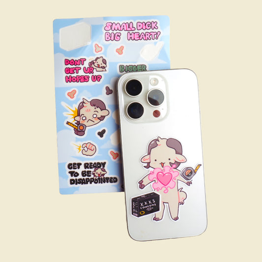Small Dick Big Heart Sticker Sheet