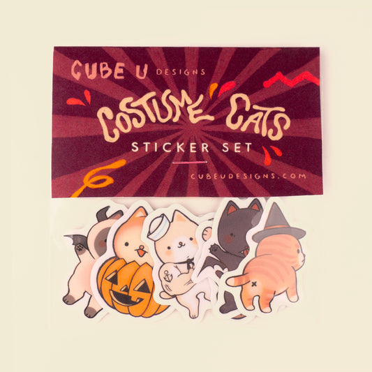 Costume Cats Sticker Set